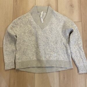 lululemon athletica Light Gray V-Neck Sweater